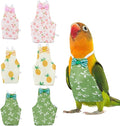 SUPERFINDINGS 6Pcs Bird Diaper Reusable Parrot Nappy with Washable Waterproof Cute Urine Wet Suit Green Pink Yellow Costume Cockatiel Clothes with Elastic Rope for Parrots Cockatiel Pet Birds(S-M)