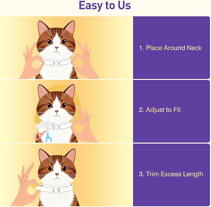 Flea and Tick Collar for Cats (4 Pack), Plant-Powered with Natural Essential Oils, Water-Resistant, Adjustable for All Cats & Kittens (Gray)
