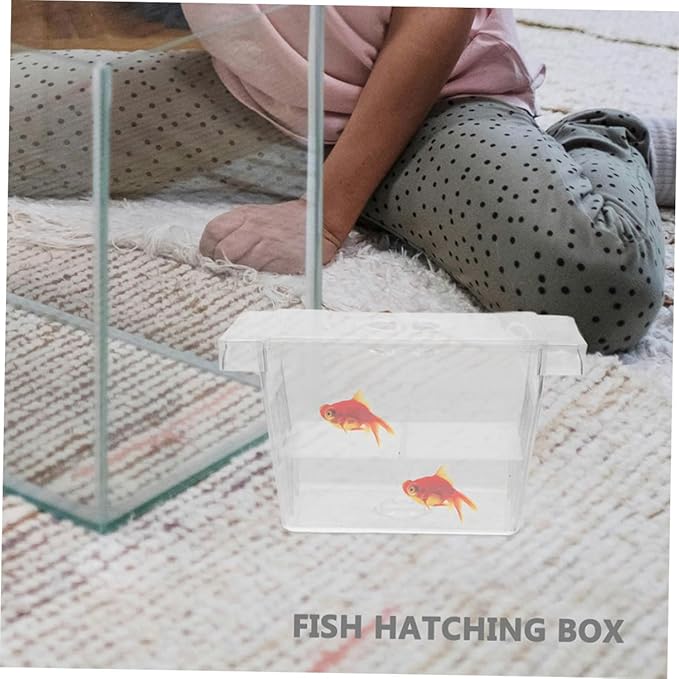 Happyyami 4pcs Floating Fish Breeding Box Plastic Separator Incubator Dual-Layer Betta Fry Hatchery Isolation Case Aquarium Fish Tank Accessory for Aquarium Breeding