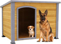 Extra Large Dog House Outdoor Weatherproof Wooden Dog Kennel Dog Houses for Large Dogs Outside Indoor Dog House Doghouse for Winter with Raised Feet, Natural