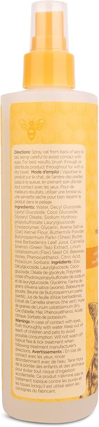 BURT'S BEES FOR PETS Cat Dander Reducing Spray with Colloidal Oat Flour and Honey, Waterless Cat Grooming Spray for Dry Skin and Dandruff Control, Cat Dander Remover for Allergy Support, 10 Fl Oz
