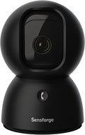 Sensforge 2.5K Indoor Pan-Tilt Dome Security Camera, AI Human & Pet Detection, 360° Coverage, Two-Way Audio, Dual-Band Wi-Fi (2.4G/5G), 64GB SD Card Included, No Monthly Fees (1, Black)