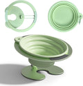 Collapsible Elevated Cat Dog Food Bowl, Portable Raised Pet Food Water Dish, Adjustable Tilted Food Feeder for Indoor Outdoor Cats Dogs, Whisker Friendly Cat Feeding Watering Dish for Travelling