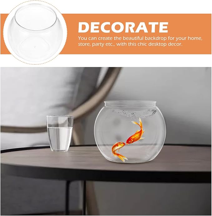Plastic Bubble Bowl Goldfish Bowl 3 Gallon Fish Tank Glass Hydroponic Globe Flower Vase Centerpiece s Fish Tank Clear Desk Top Decor Fish Keeper Office Turtle Hydroponics The Pet