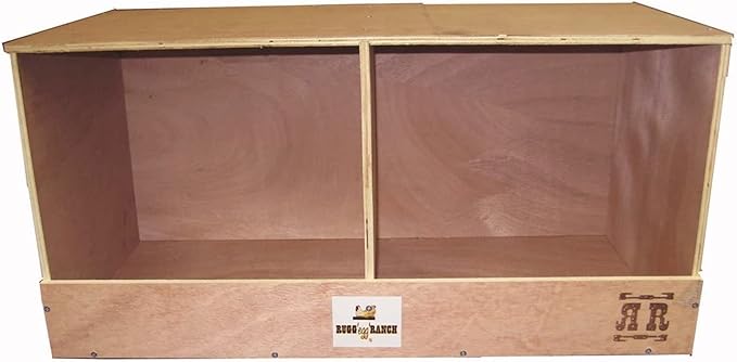 Rugged Ranch 4-Pack Duplex 24"x12"x12" Dual-Compartment Hen Nest Cubbies for 8 to 16 Hens - Wooden Chicken Coop Accessories for Interior Use, Furniture-Grade Wood, Easy Assembly