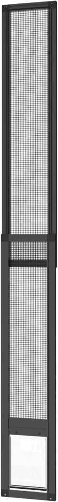 Hakuna Pets V2 Patio Pet Door Screen Insert Panel for Sliding Doors, Fits Door Track Min Ht 55.12" to Max Ht 84.25",UV Resistant Mesh, Locking Magnetic Dog Door, Easy Install and Removal,Small,Black