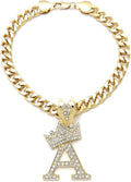 Initial Letter Cuban Chain Dog Chain Pet Chain Pet, Cat, Puppy Chain (24", A)