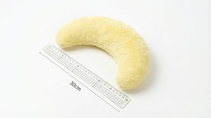 Deocove Pet Calming Pillow – 12-Inch U-Shaped Neck Support – Removable Filling to Add Pet’s Own Hair for Scent Comfort – Soft Plush Snuggle Toy for Anxiety Relief (Yellow)