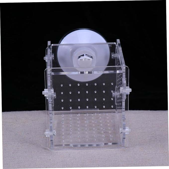 Acrylic Aquarium Fish Breeding Box Isolation Tank 8x8x8.8cm Fish Nursery Case for Aquarium Separation