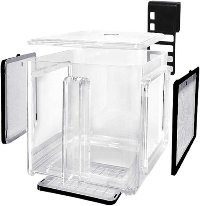Aquarium Nursery Cage, Water Tank Breeding Container, Fish Separation Tray, Hatchery Incubator Accessory, Shrimp and Guppy Grow Box, Saltwater Isolation Basket for Small Fish and Crustaceans