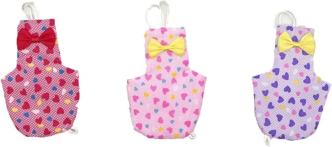 Cute Birds Suit Parrots Holiday Reusable Heart Pattern Decoration Pet Bird Clothes 2 Sizes for Parrot Pet Chicks 3 PCS
