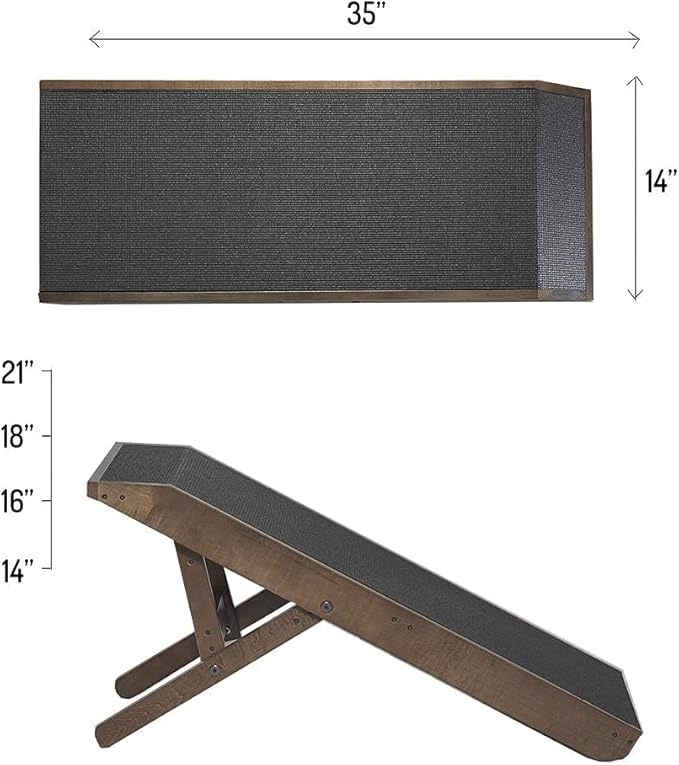 Dog Ramp for Couch, by DoggoRamps – Furniture Quality Solid Hardwood Ramp for Dogs to Get on Couch with Platform Top & Non-Slip Grip – Dog Couch Ramp for Small & Medium Dogs – 100% Made in N America