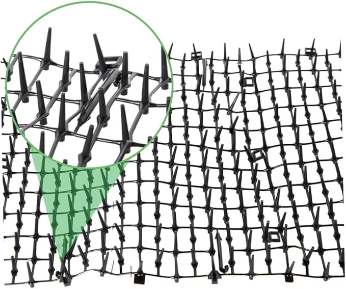 Cat Deterrent Mat Garden Cat Stopper Repellent Mat Flat Prickle Strip Dog Digging Deterrent for Indoor and Outdoor Black M