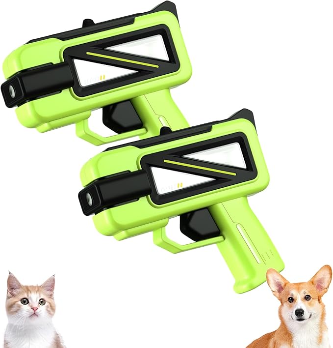 Geelin 2 Pcs Squirt Spray for Cats Dogs Cute Green Training Squirt for Cats Deterrent Water Spray Pistols for Dogs Pets Training