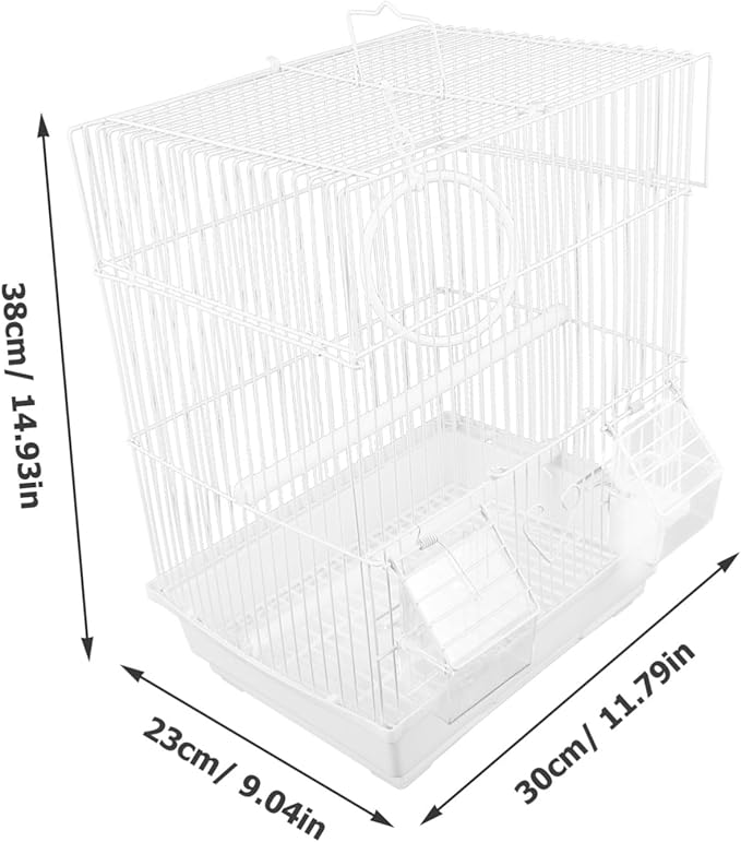 Portable Metal Bird Carrier Cage for Pearl Jade Finches Painted Eyebrow Birds Lightweight Air Circulation Design Travel Storage for Pets White Iron Art Cage for Home Use