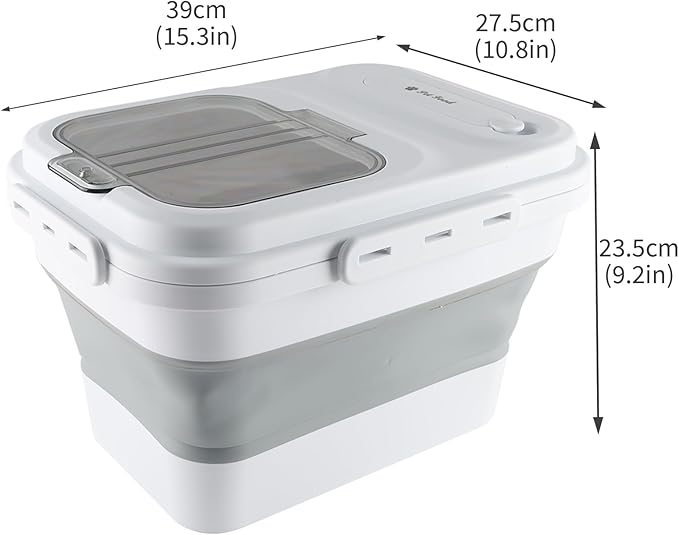 Geyecete Large dog food storage container dog food storage with Lids Handle Scoop Foldable cat food container pet food storage containers