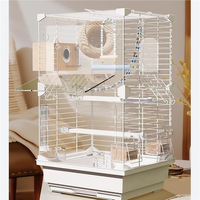 24.8-Inch Acrylic Bird Cage, Transparent Parrot Cages with Metal Frame, Large Birdcage for Lovebirds, Canaries