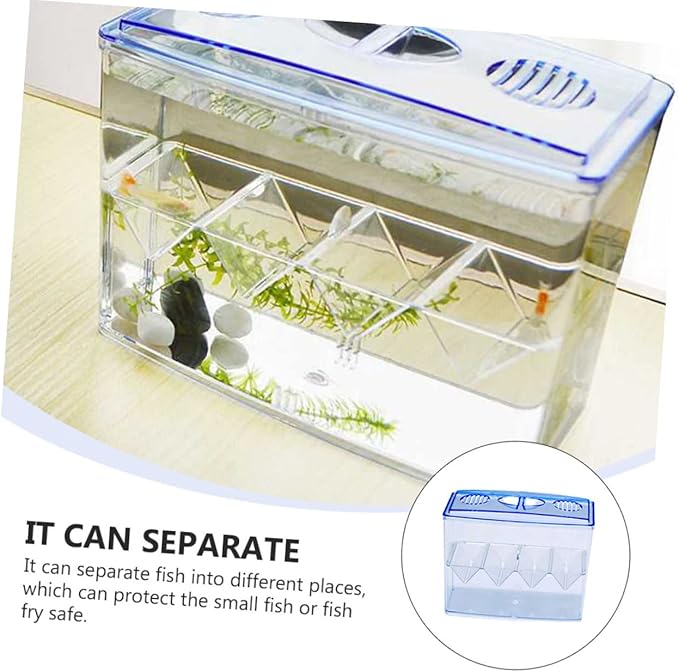 Small Fish Breeding Box Freestanding Incubator Suction Cups No Gap Isolation Tank for Fish Hatching and Reproduction