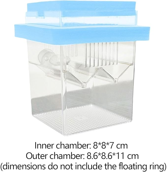 Floating Hatching Box Fish Breeding Box Fish Nursery Separation Hatchery Fish Isolation Box for Baby Fishes Shrimp,Fish Egg, Blue