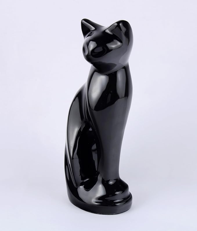 Cat Urns for Ashes - Pet Memorial Cat Urn Cat Memorial Gift, Pet Urn for Cat Ashes Keepsake Pet urns for Cats Ashes, Pet Ashes Urn, Pet Cremation Urn (Black)