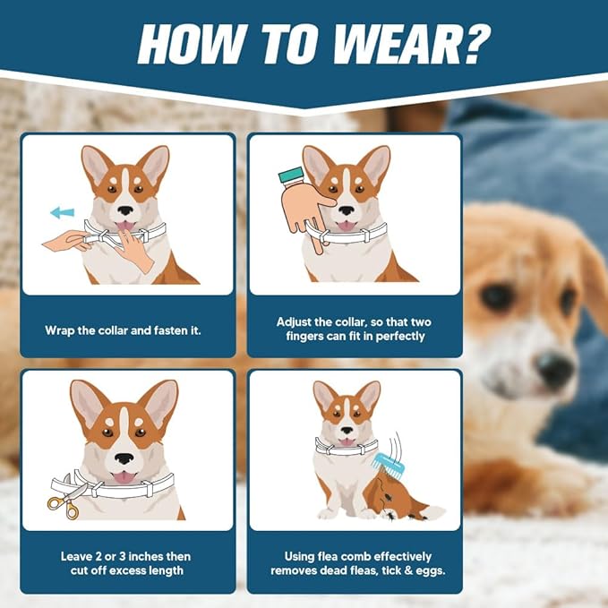 Flea Collar for Dogs, Flea and Tick Collar for Small Dogs, Dog Tick Collar, Dog Flea Collars, People/Pet/Plant Friendly - 2P