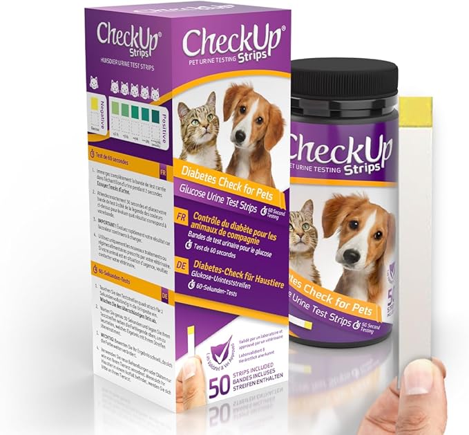 KIT4CAT CheckUp Glucose Urine Testing Strips for Cats and Dogs - Detection of Glucose Levels x 50