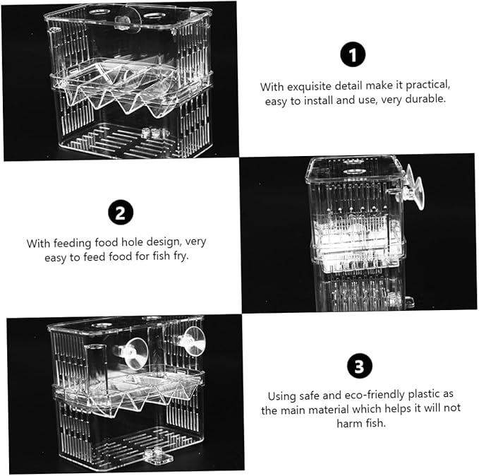 Happyyami 1pc Aquarium Breeding Box for Juvenile Fish Isolation Tank Cup Design Observation Safe for Fish Breeding for Fry and Shrimp Care