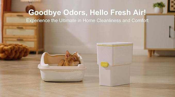 Cat Litter Trash Can, Best Litter Disposal Bin, Pet Waste Container, Odor Locking, Pet Waste Pail for Cats/S/M Dogs/Rabbits, Cat Lovers' Essential Gift Duo