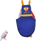 Bird Diaper Cockatiel Clothes Flight Suite, Reusable Parrot Nappy with Waterproof Inner Layer (Blue-L)