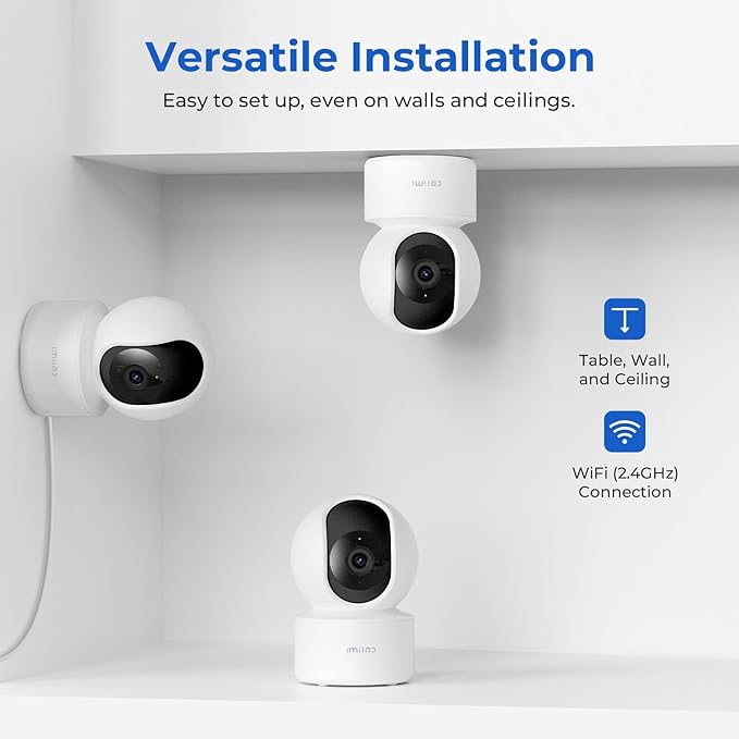 IMILAB C21 2.5K Security Camera Indoor, 360° View Room Camera for Bedroom, Dog Cat Cam w/Phone App, Indoor Cam for Baby Kids Pet Monitor, Night Vision, Two Way Audio, 2.4GHz WiFi, Local/Cloud Storage