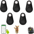 Two-Way Alarm Pet Location Tracker with Real-Time Tracking for Dogs, Cats, Keys, and Luggage, Waterproof Anti-Loss Device for Outdoor and Travel Use (Black,5Pcs)