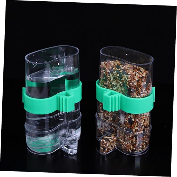 Homoyoyo Multi-Function Plastic Parrot Feeder and Bird Vegetable Clips Set 4pcs Household Bird Feeding and Watering Supplies for Cage Parrots and Small