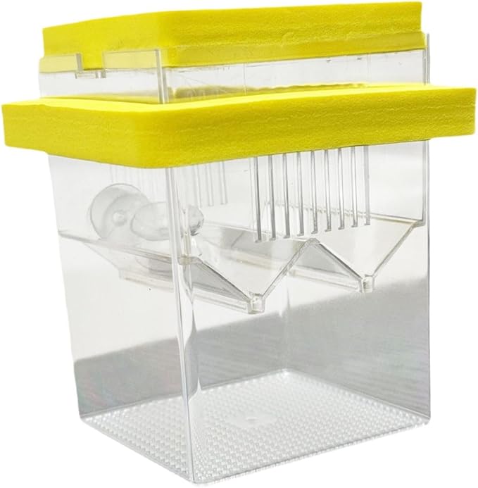Floating Hatching Box Fish Breeding Box Fish Nursery Separation Hatchery Fish Isolation Box for Baby Fishes Shrimp,Fish Egg, Yellow