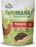 Manna Pro Farmhouse Favorites Mealworms Poultry Treat - Protein Treat for Poultry - Chickens, Turkeys, Ducks, Geese, and Guinea Fowl - Contains 50% Protein - 100% Natural Poultry Snack - 10oz
