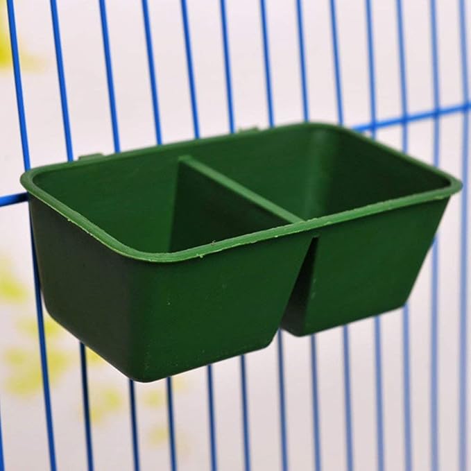 Litewoo Bird Seed Food Feeder Dish Water Feeder Bowl for Parrot Macaw African Greys Budgies Parakeet Cockatiel Conure Canary Finch Cage (3.9inch 2 in 1)