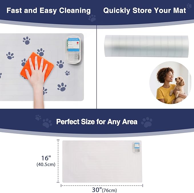 PAPARELA Scat Shock Mat for Dogs and Cats Indoor, Pet Shock Mats for Training Pets, Electric Repellent Mat Keeps Dogs and Cats Off Counter, Couch and Sofa, 3 Training Modes (30"x 16" Two Pieces)