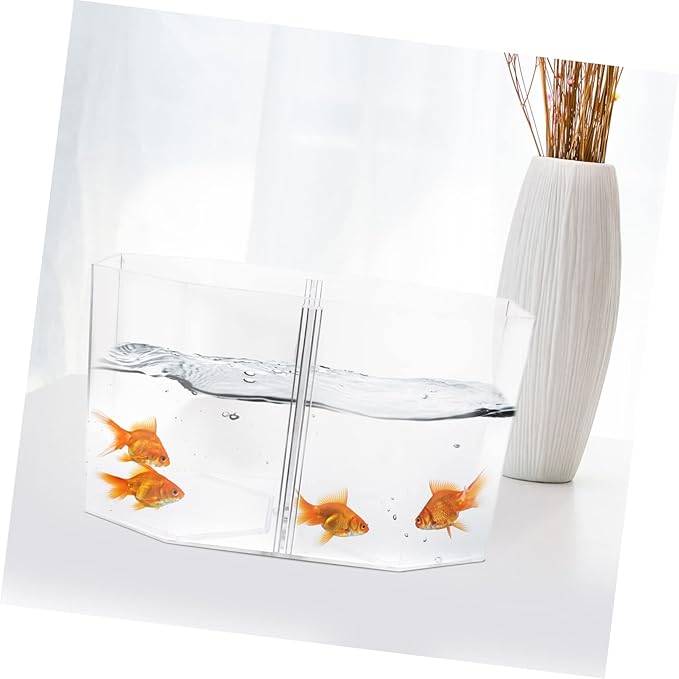 ARTIBETTER Transparent Fish Isolation Tank Two Compartments High- Breeding Box for Betta and Small Fish Aquarium Incubator for Spawning and