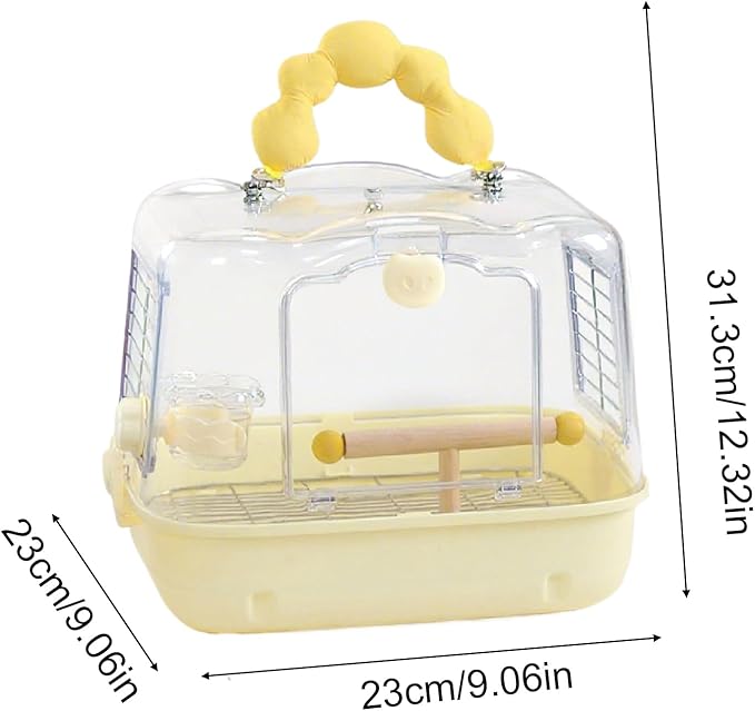 Bird Carrier Bag, Clear Travel Bird Tote, Portable Outing Adventure Carrier, Soft Padded Construction Feature, Easy Carry Handle Design, Excellent Birds Transport Tool, Budgies Cockatiels Use
