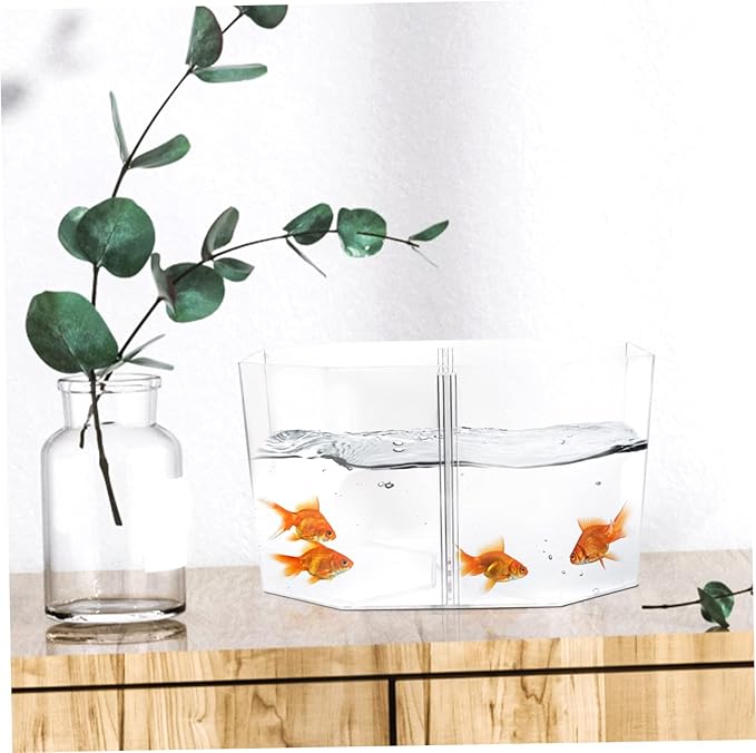 ARTIBETTER Transparent Fish Isolation Tank Two Compartments High- Breeding Box for Betta and Small Fish Aquarium Incubator for Spawning and