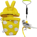Adjustable Bird Diaper Harness Flight Suit Clothes with 80 Inch Flying Leash Rope for Parrots Conure Cockatiel (Yellow,Macaw)