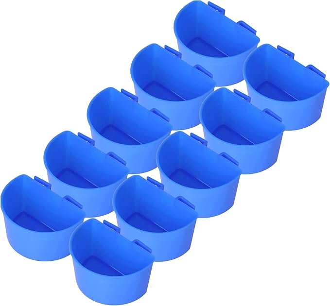 Zerodis Pigeons Feeding Cups, Plastic Bird Dish for Watering and Feeding, Easy to Hang Supplies for Bird Breeders and Pet Owners (Blue)
