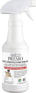 Premo Guard Pet Protector Spray - 32 oz - Kills Mites, Fleas, Ticks, & Mosquitoes - for Dogs, Cats, & Home - Natural Plant Based Oils for Control, Prevention & Treatment - Family Safe