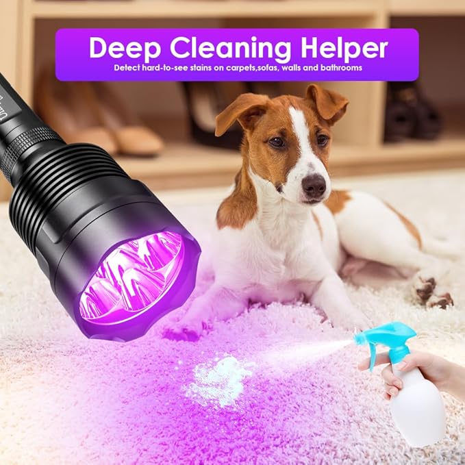 UniqueFire UV500 395nm Flashlight with 5 LEDs Suitable for Pet Urine Finding & Mineral, Antique Detection, Scorpion Search, etc