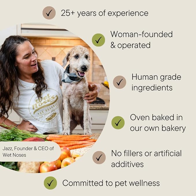 Wet Noses Organic Crunchy Dog Treats – All-Natural, Human-Grade, Non-GMO, Healthy Training & Delicious Snacks for Dogs, for All Dog Sizes & Breeds –Roasted Beef, 14oz (2 Pack)