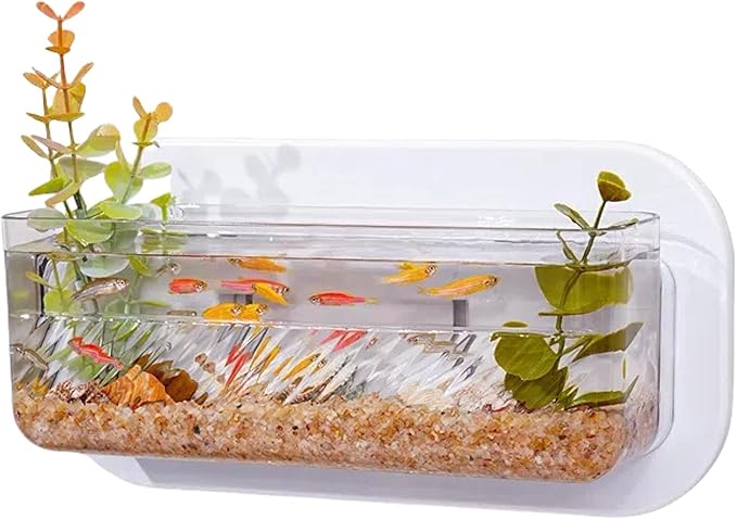 Wall Fish Tank, Wall Plastic Vase, 0.4 Gallon Mini Wall Mounted Fish Tank, 1500ml Wall Hydroponic Plants, Hanging Hydroponic Plant Pot, Living Room Decoration(1Pc)