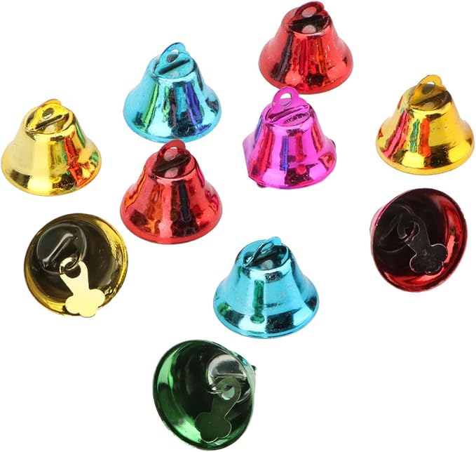 Hypeety Parrot Chew Toys Swing Colorful Bells Chandelier Bird Hanging Toy Parrot Cage Craft Toys Cages African Grey Conure Cockatiel 10pcs Bells