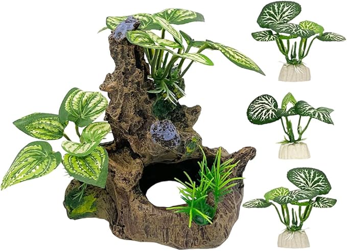 Smoothedo-Pets Betta Fish Tank Cave Decorations Aquarium Decoration Ornaments Accessories Betta Leaf pad Hammock (Fish Cave Toy-A)