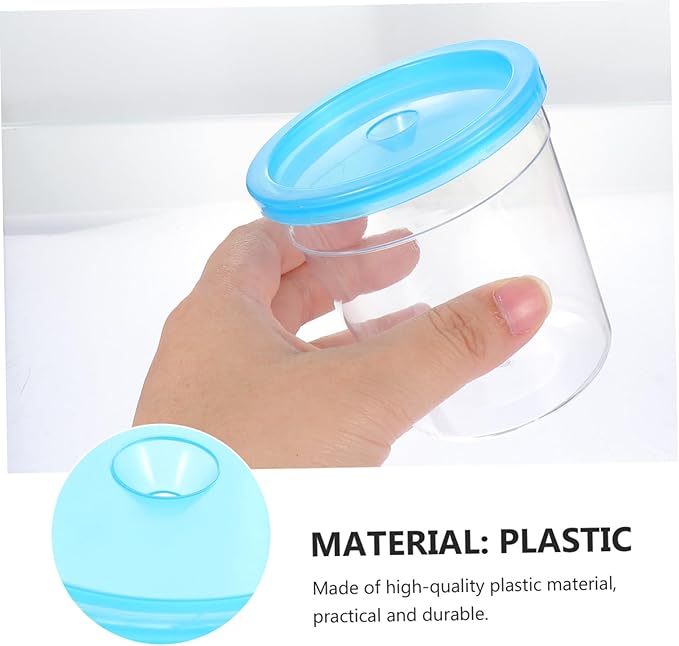 Mini Turtle Tank and Betta Fish Feeding Box Transparent Insect Cup for Reptiles Crested Gecko Food Container Ideal for Jellyfish and Small
