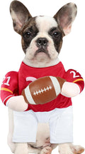 DELIFUR Football Player Dog Costume - Adjustable Funny Halloween Costume for Small Medium Dog (Football, Medium)
