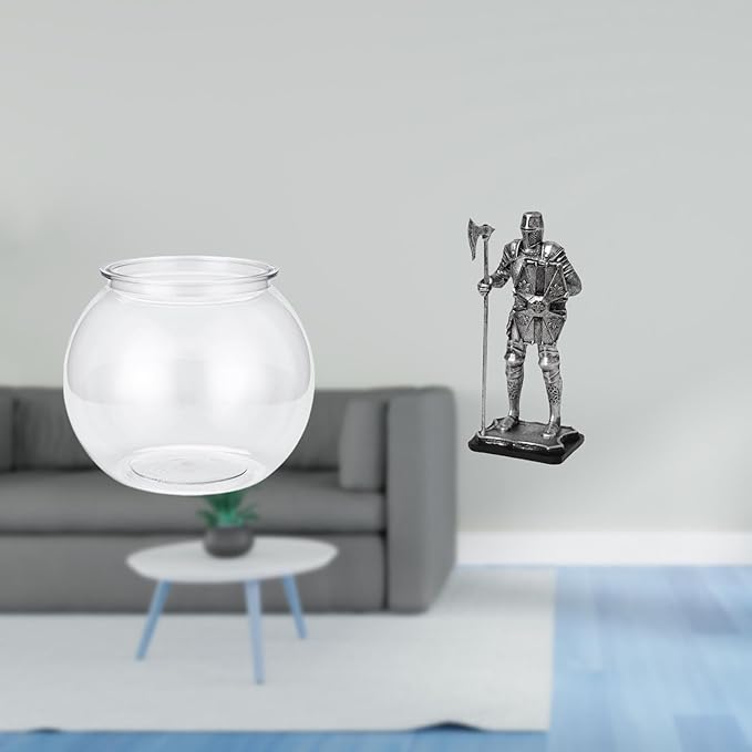 Transparent Small Fish Tank Vase Tabletop Ornament Aquarium Bowl for Office Entryway Bedroom Home Decor Housewarming Gift Plants